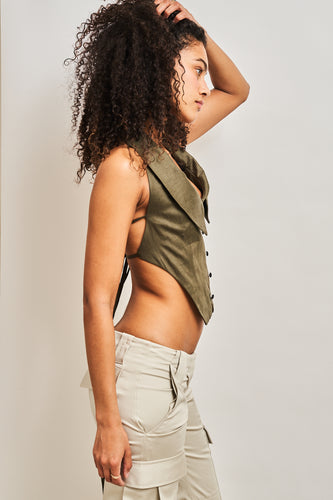 Moxie Vest Top - Army Green