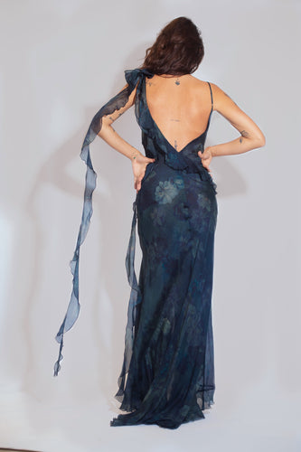 Yvonne Ruffle Dress - Midnight Bloom
