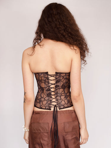 Bunny Corset - Lacey Nude Organza