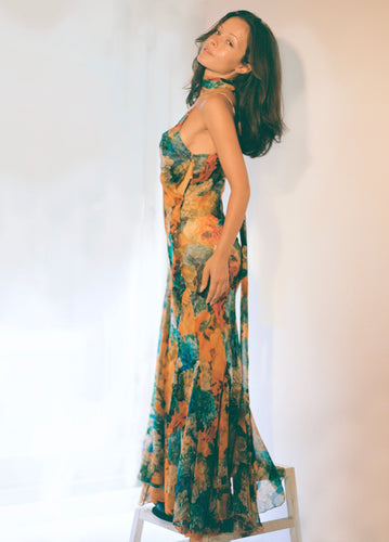 Nina Dress - Orange Floral