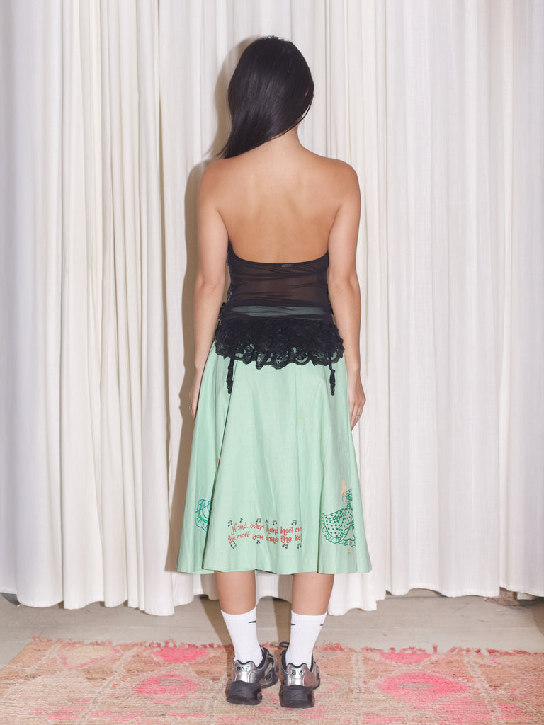 Vintage Hand-Painted Circle Skirt