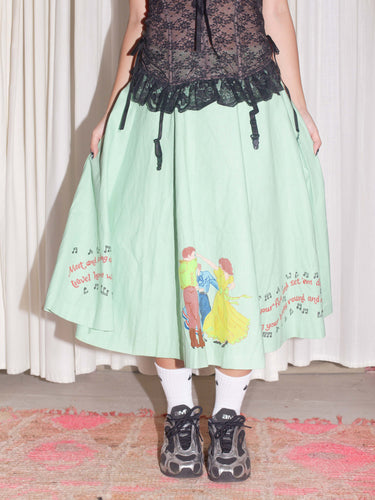 Vintage Hand-Painted Circle Skirt