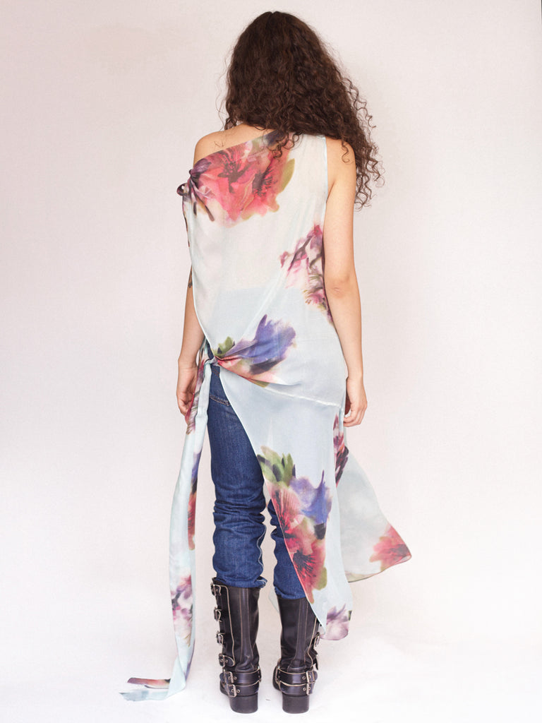 Susan Dress - Aqua Floral