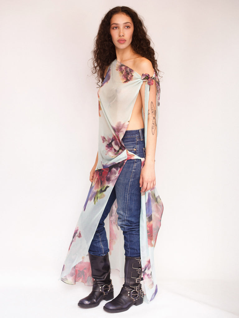 Susan Dress - Aqua Floral