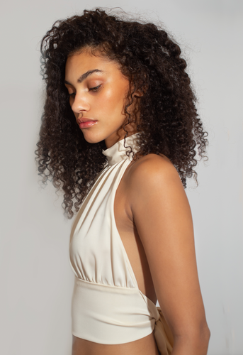 Silk Halter Top - Eggshell