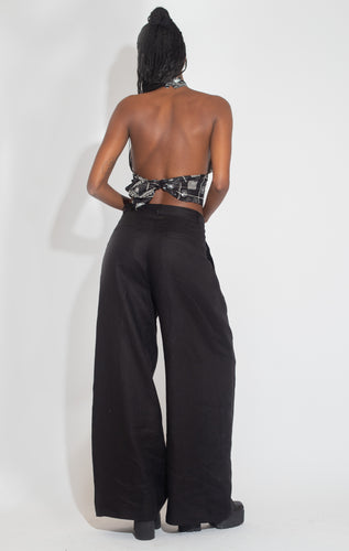 Baggy Baggy Men's Pant - Black Linen