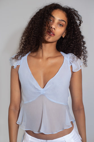 Fairy Cap Sleeve Top - Blue