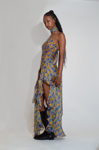 Diane Slip and Scarf - Marigold Blue