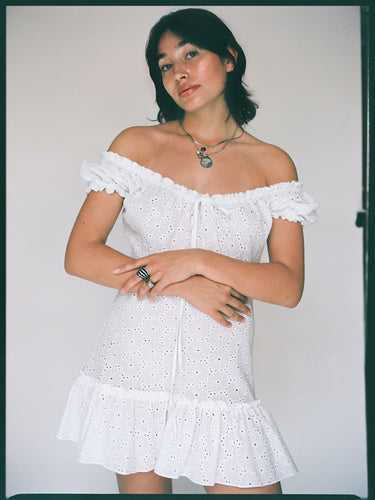 Zumikon Mini Dress - White Eyelet