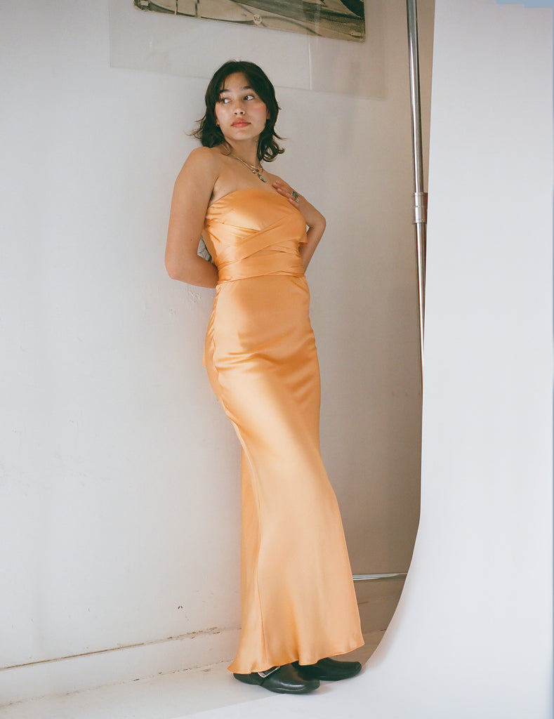 Classic Evening Tube - Orange Silk
