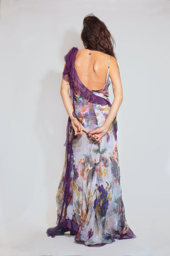 Yvonne Ruffle Dress - Watercolor Arcadia