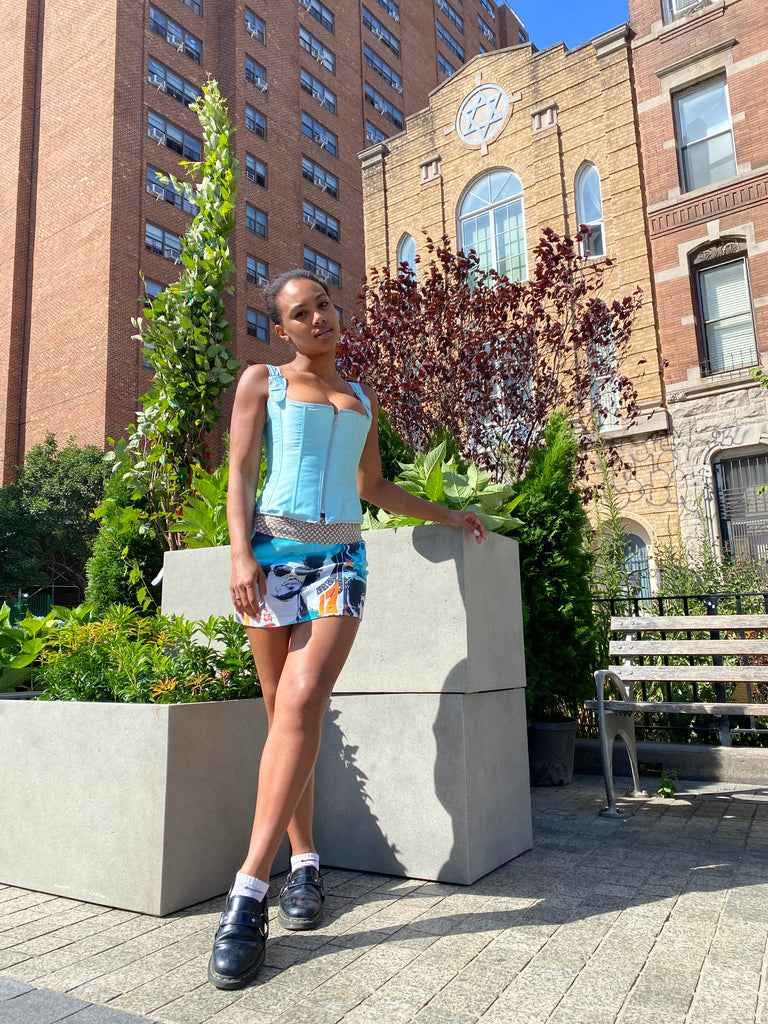Buckle Corset - Baby Blue