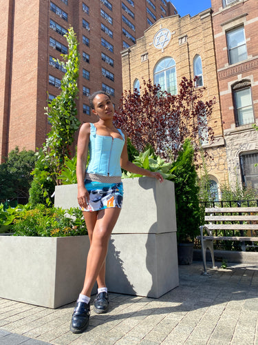 Buckle Corset - Baby Blue