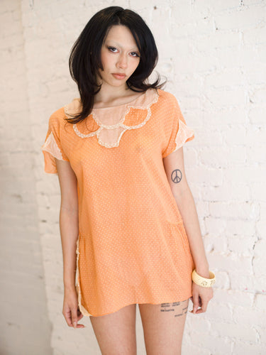 1920's Peach Babydoll Dress