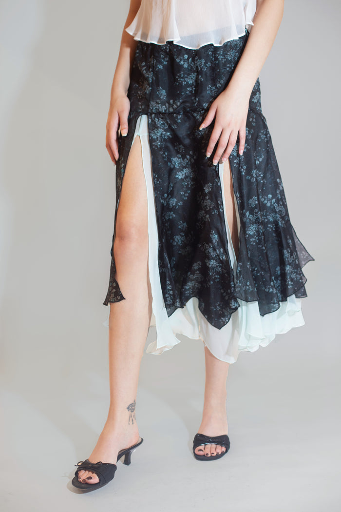 Dalia Skirt - Black Floral