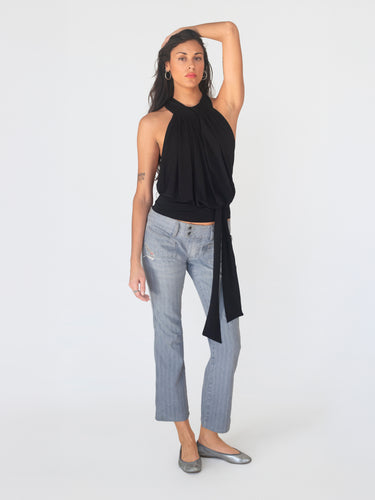 70's Chic Top - Black Jersey