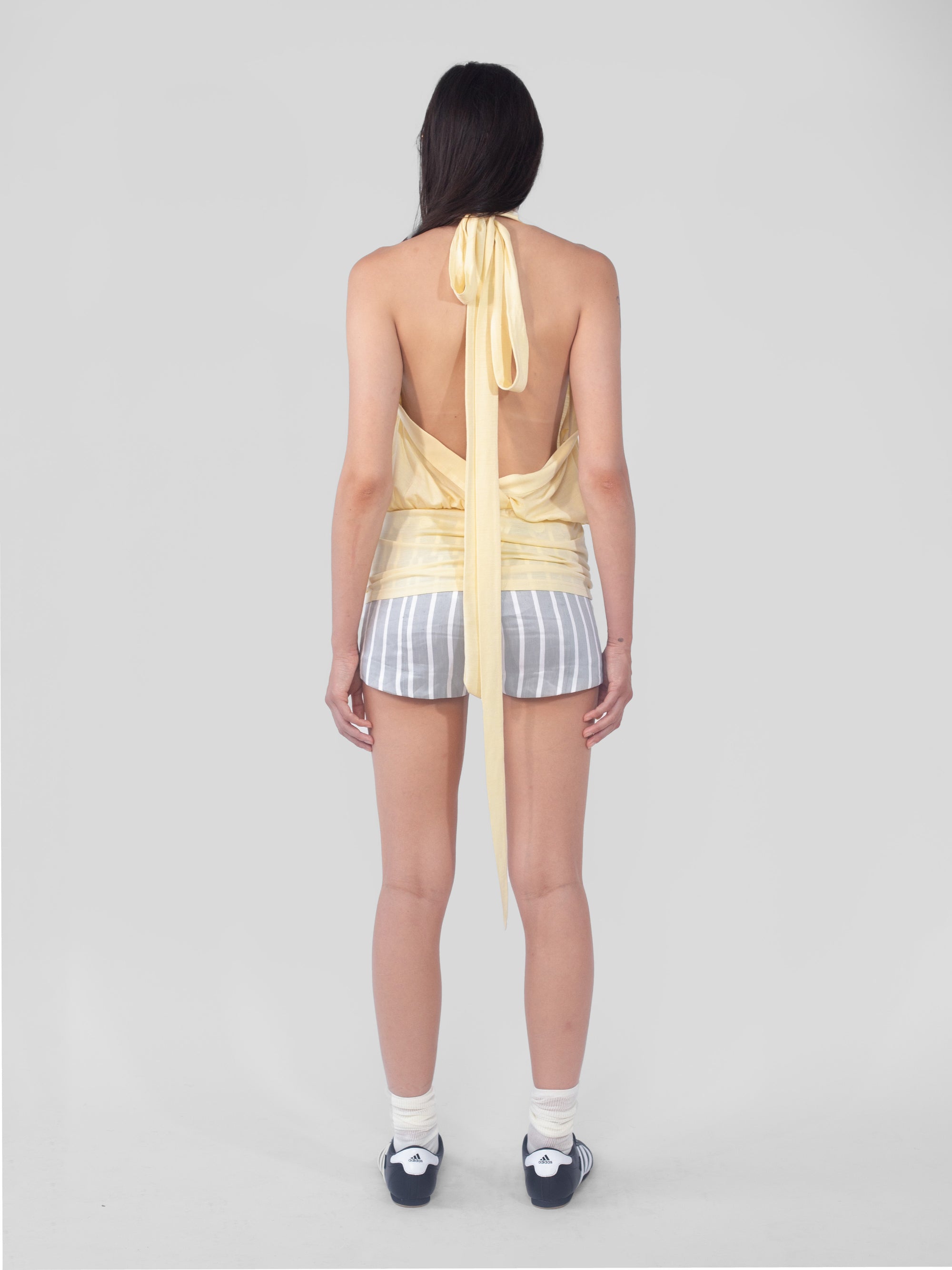 Lily Shorts - Silver & White Stripe