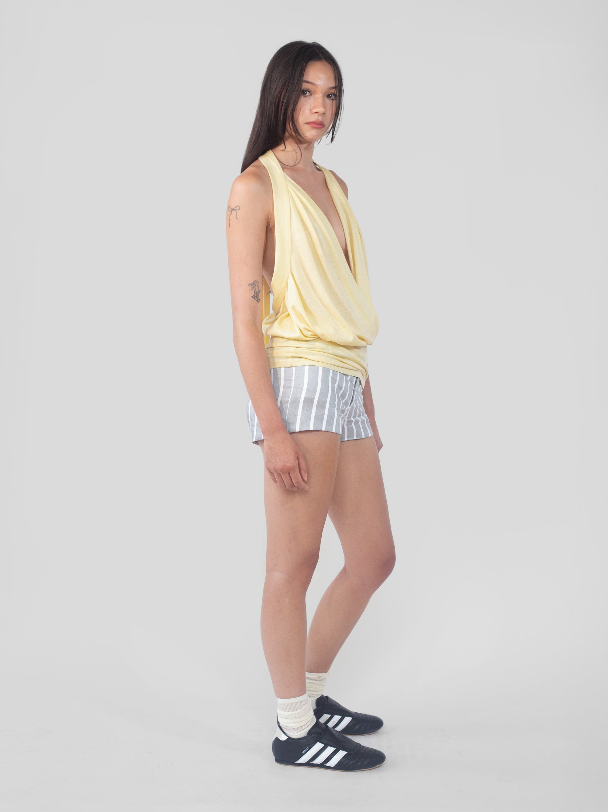 Lily Shorts - Silver & White Stripe