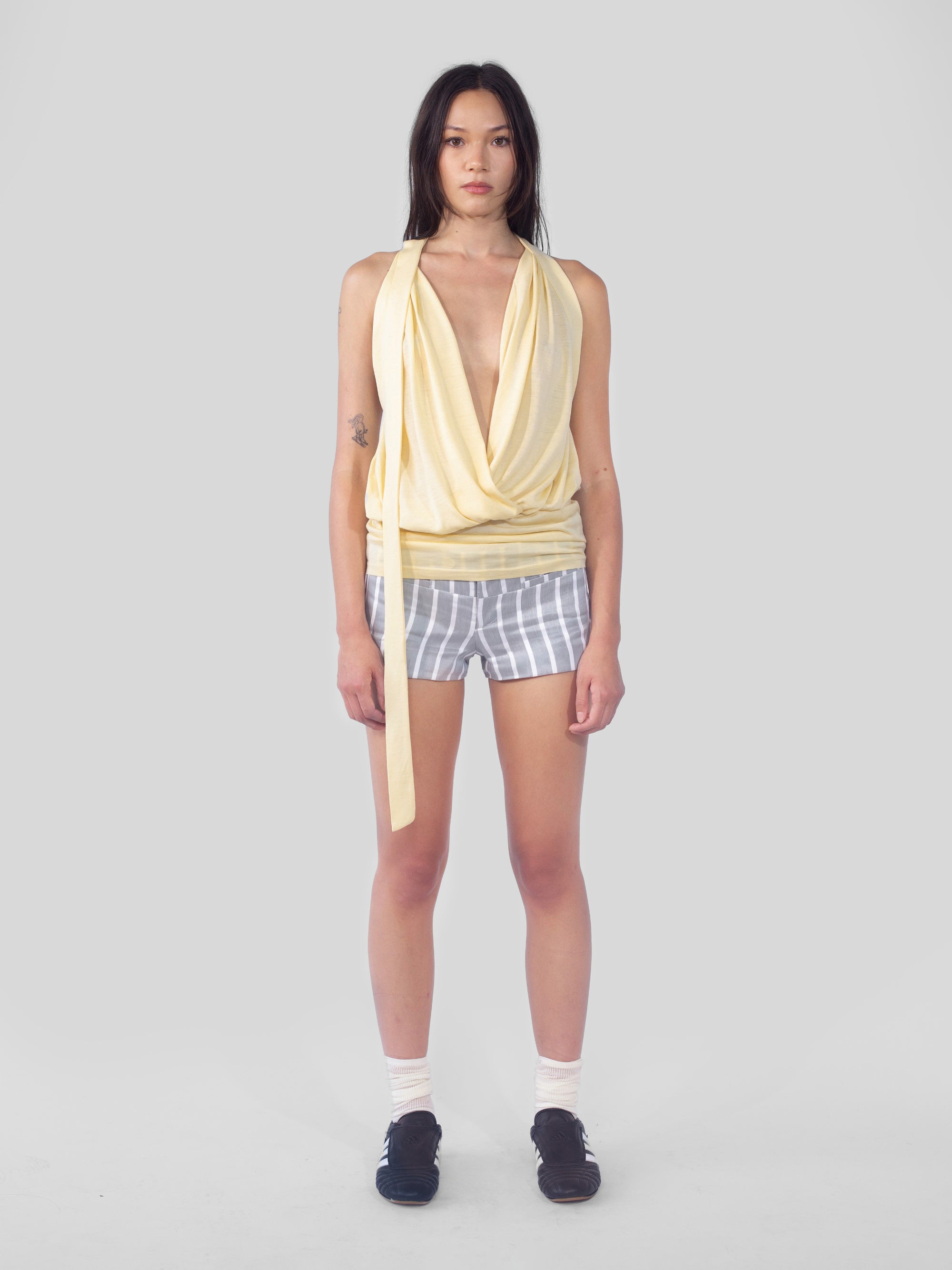 Lily Shorts - Silver & White Stripe