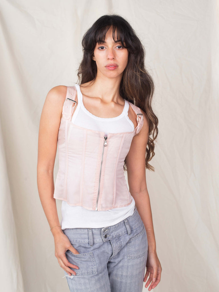 Buckle Corset - Pink Organza