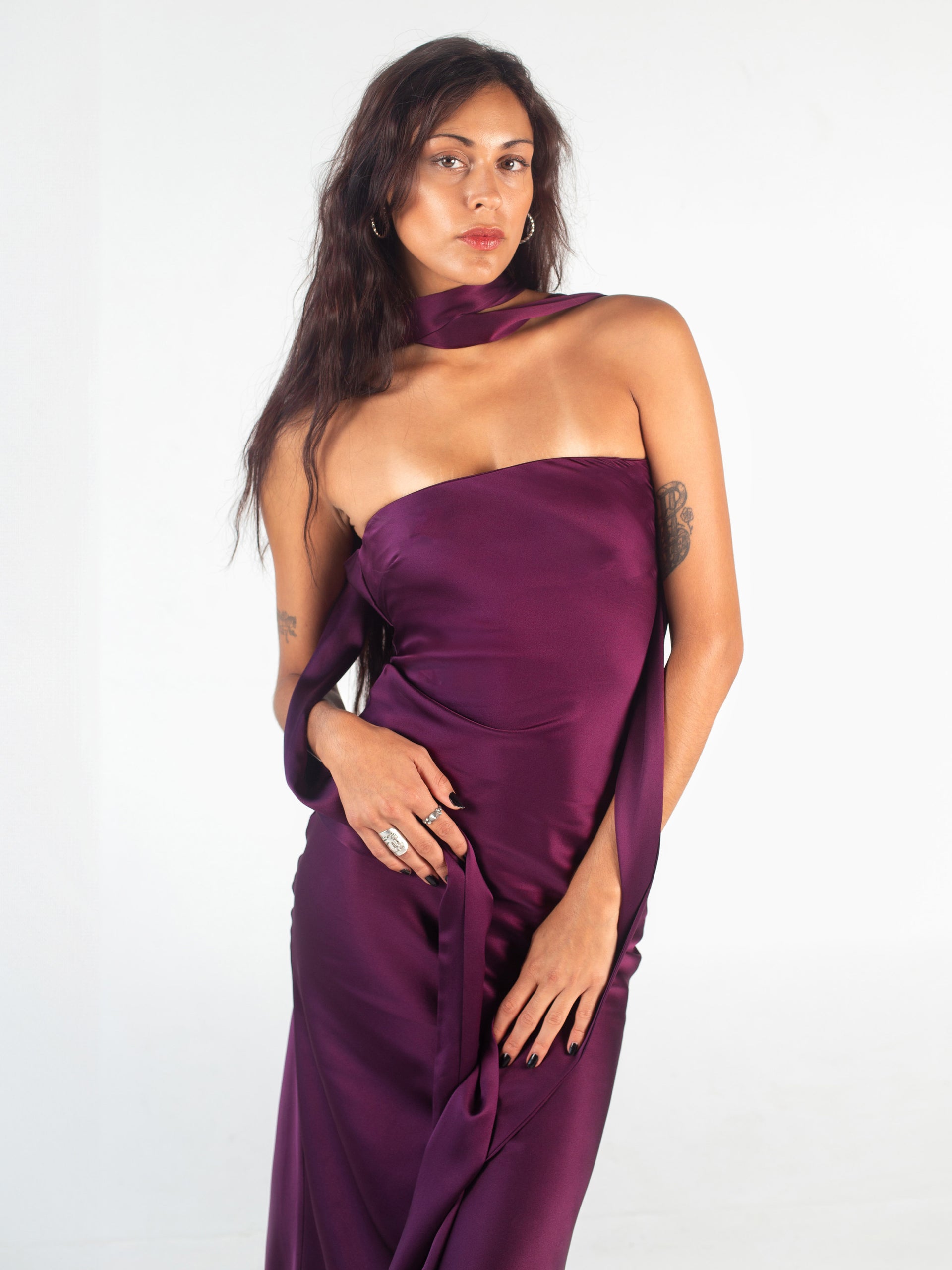 Classic Evening Midi Tube - Plum