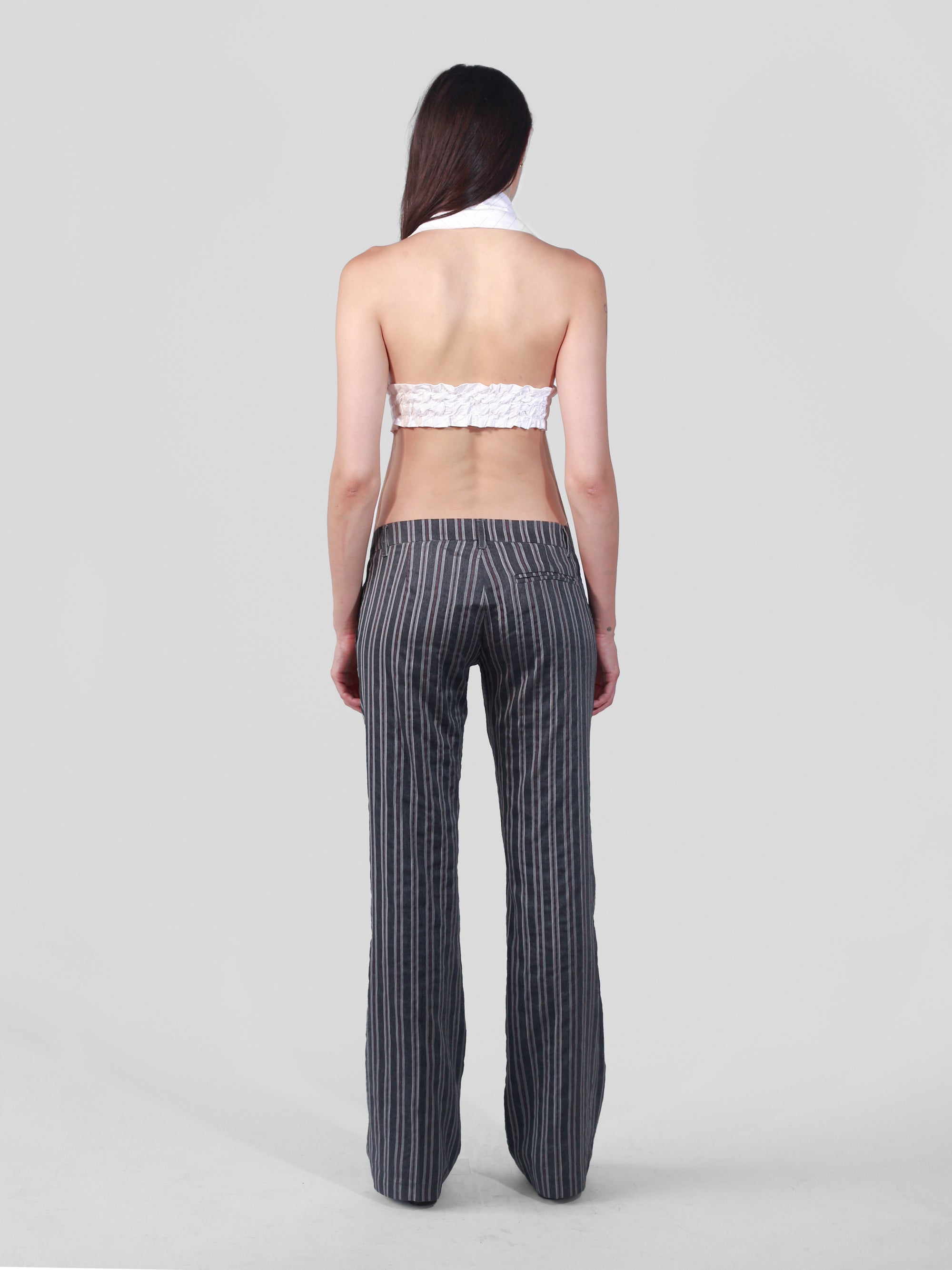 Dandy Top - White & Silver Stripe