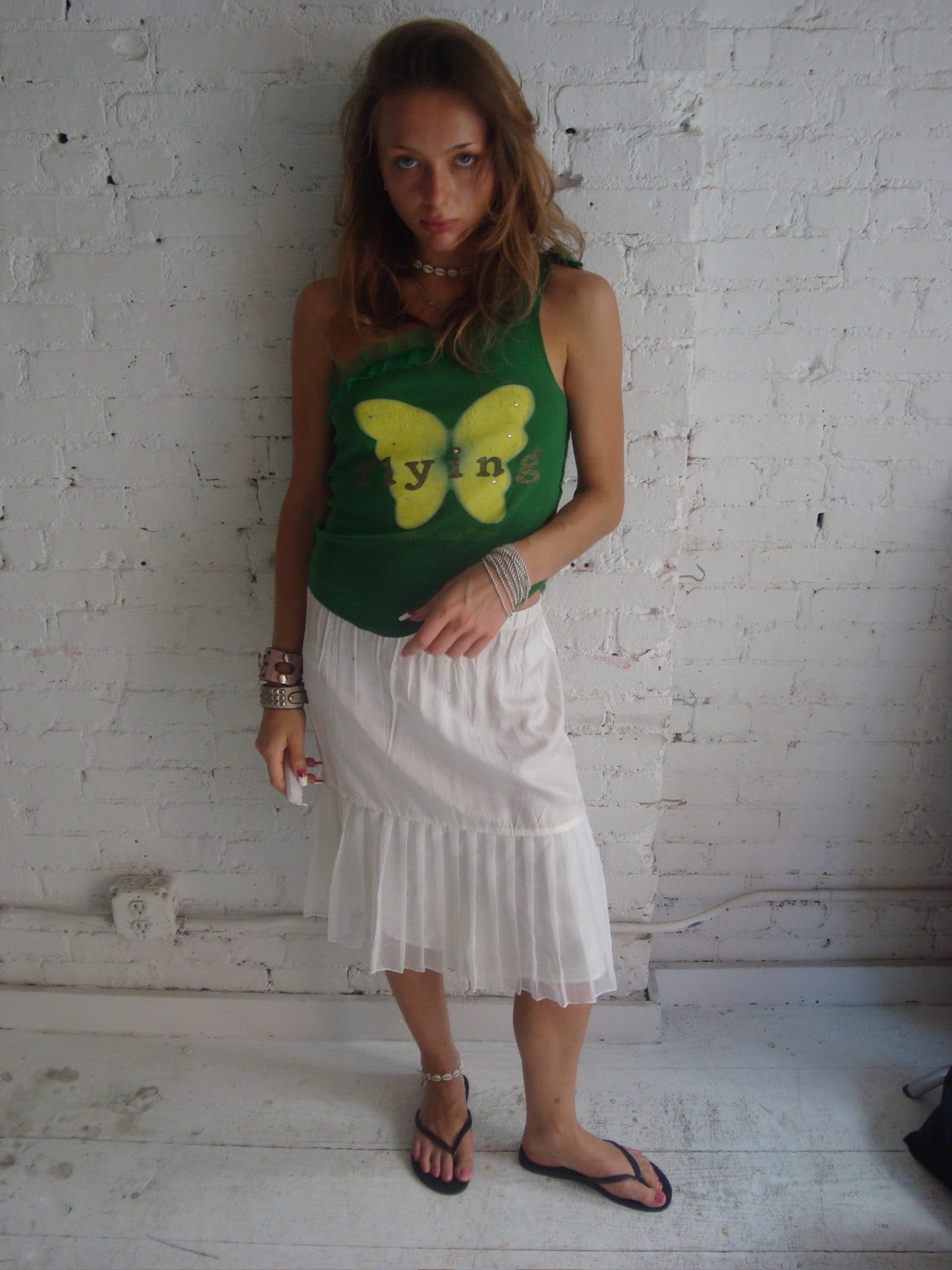 Vintage Pleated Midi Skirt