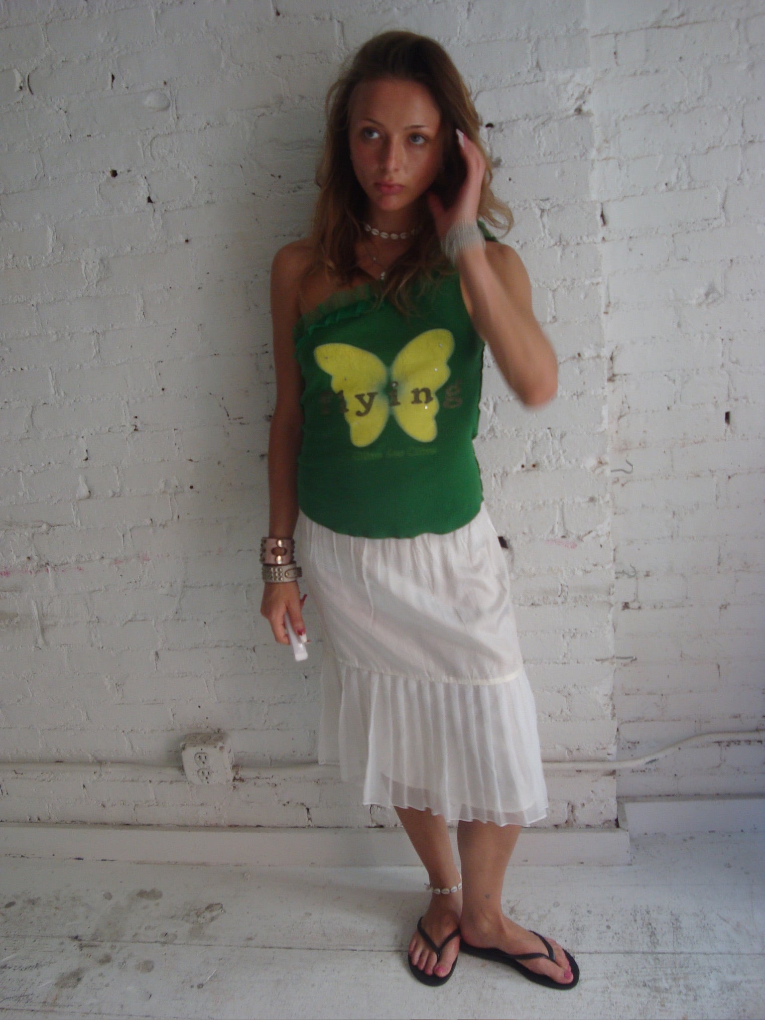 Vintage Pleated Midi Skirt