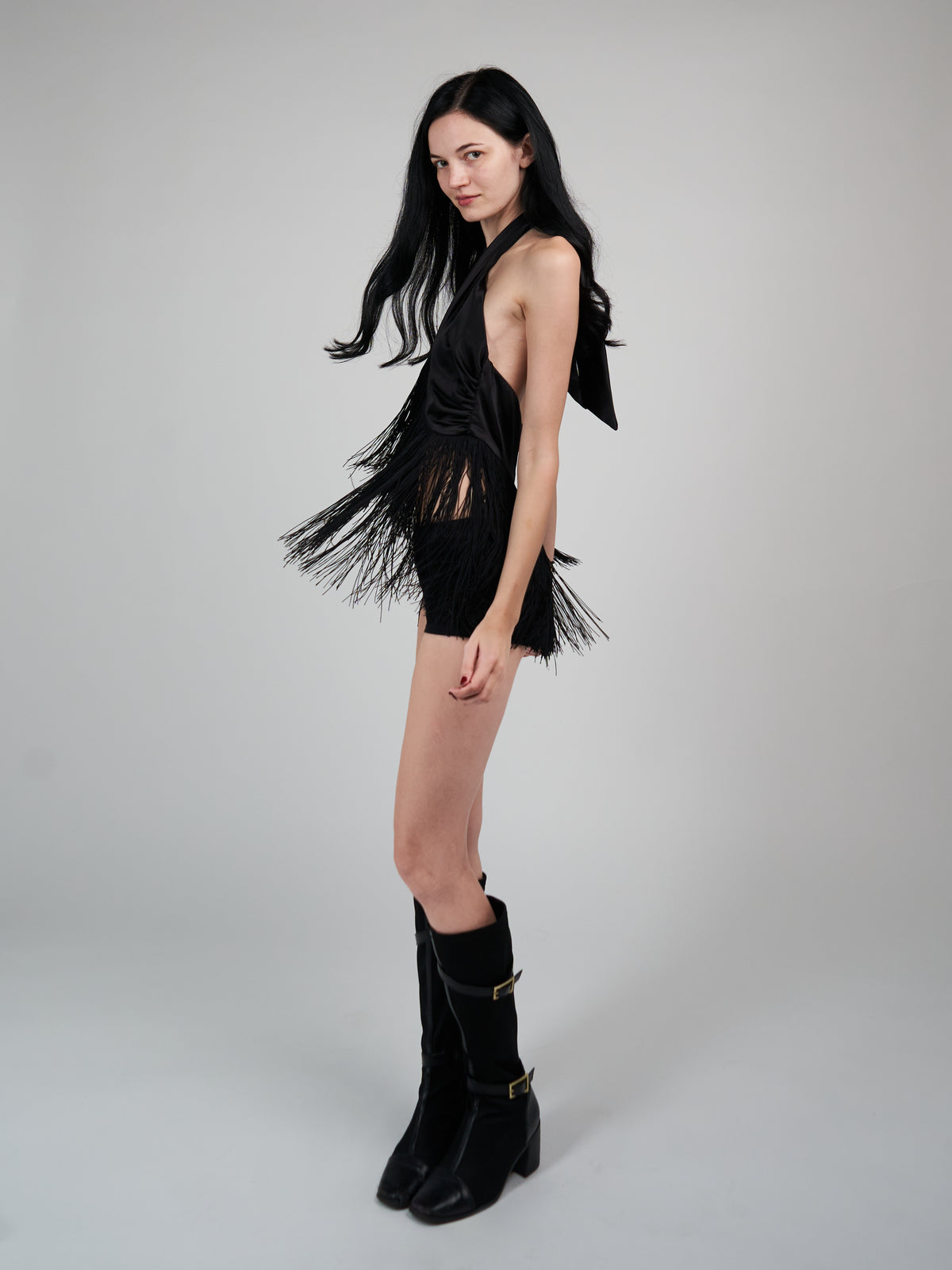 Cha Cha Fringe Top - Black