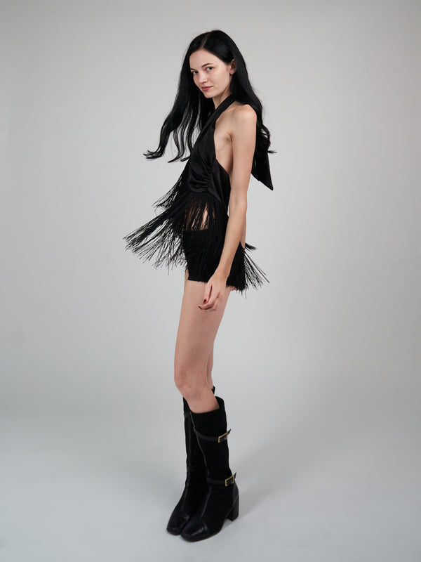 Cha Cha Fringe Top - Black