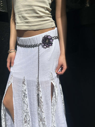 Vintage Flower Jewel Chain Belt