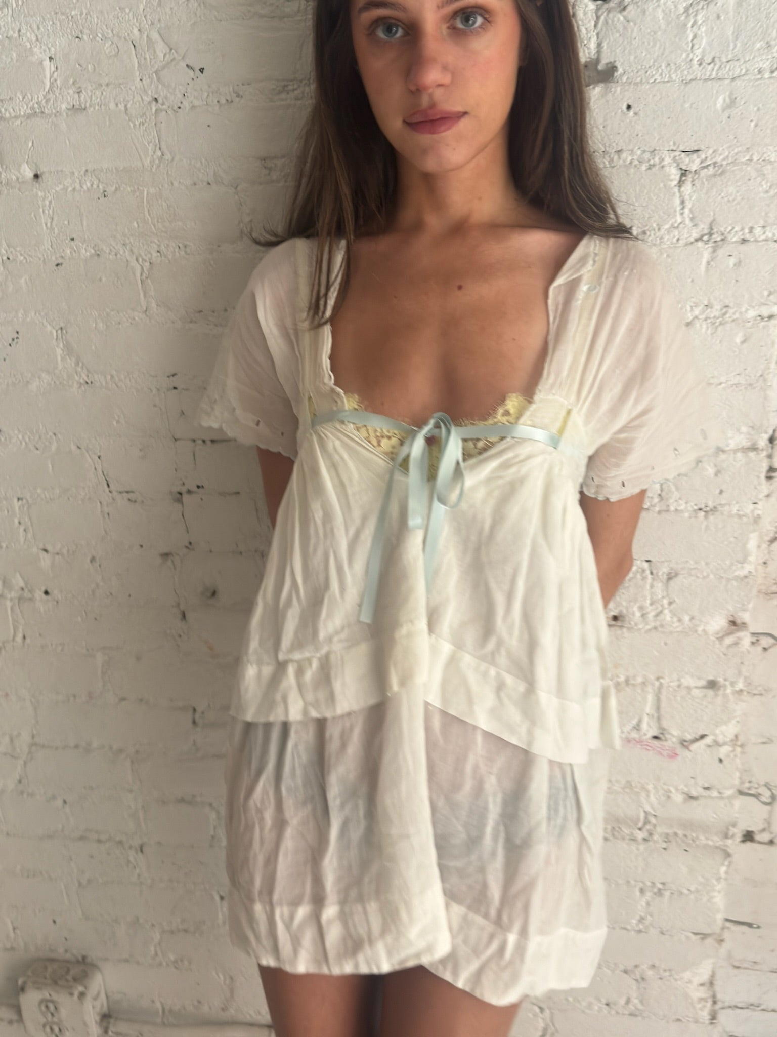 Vintage Silk Blue Bow Mini