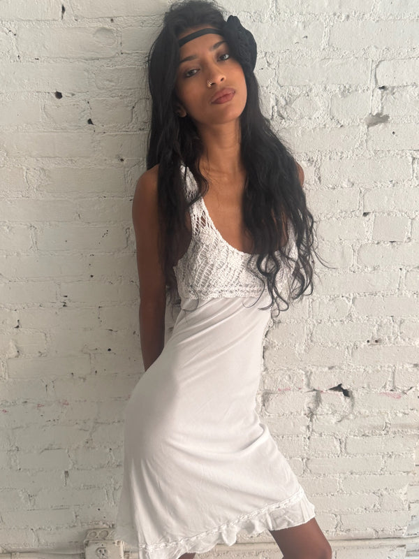 Vintage White Crochet Dress