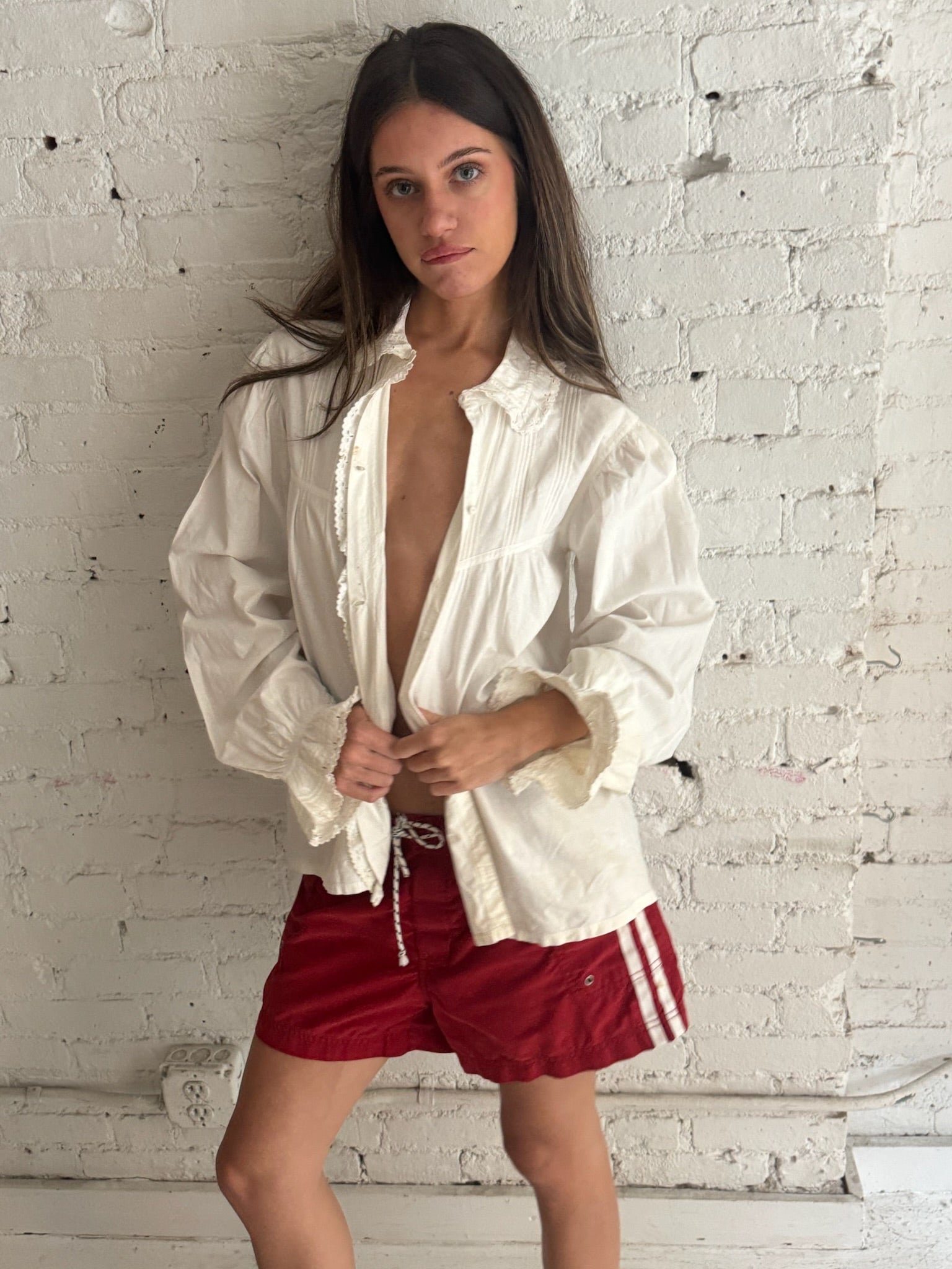 Vintage Antique Cotton Button Up