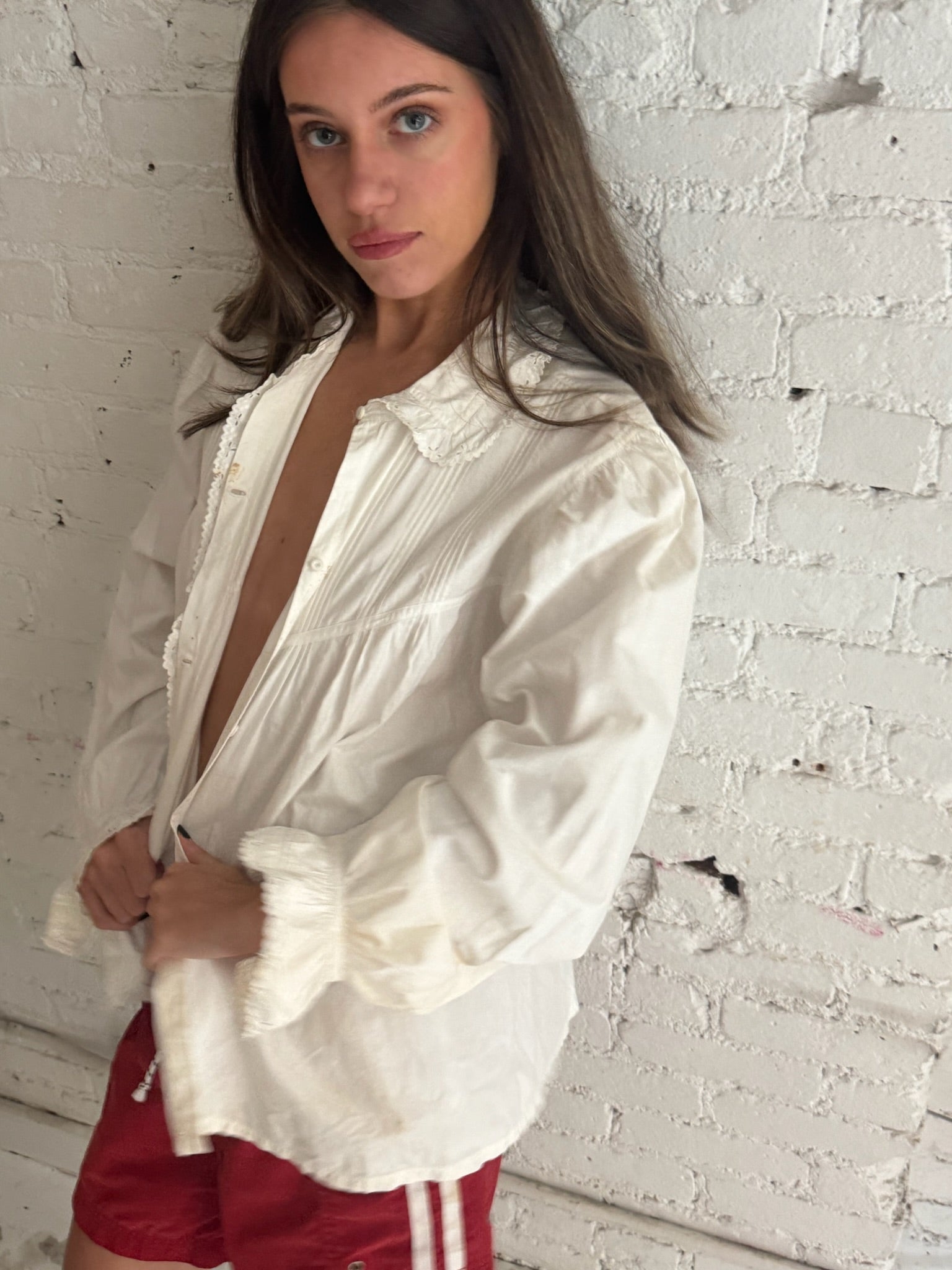 Vintage Antique Cotton Button Up
