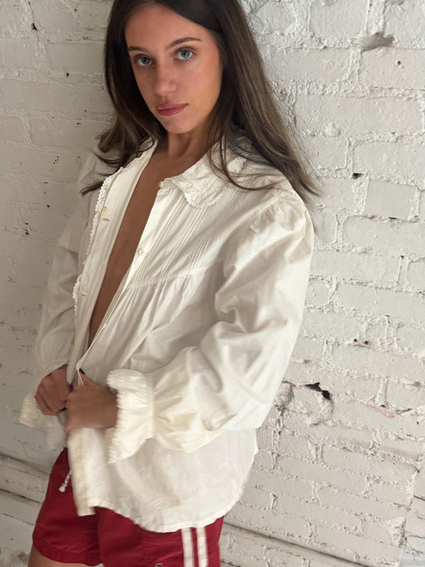Vintage Antique Cotton Button Up