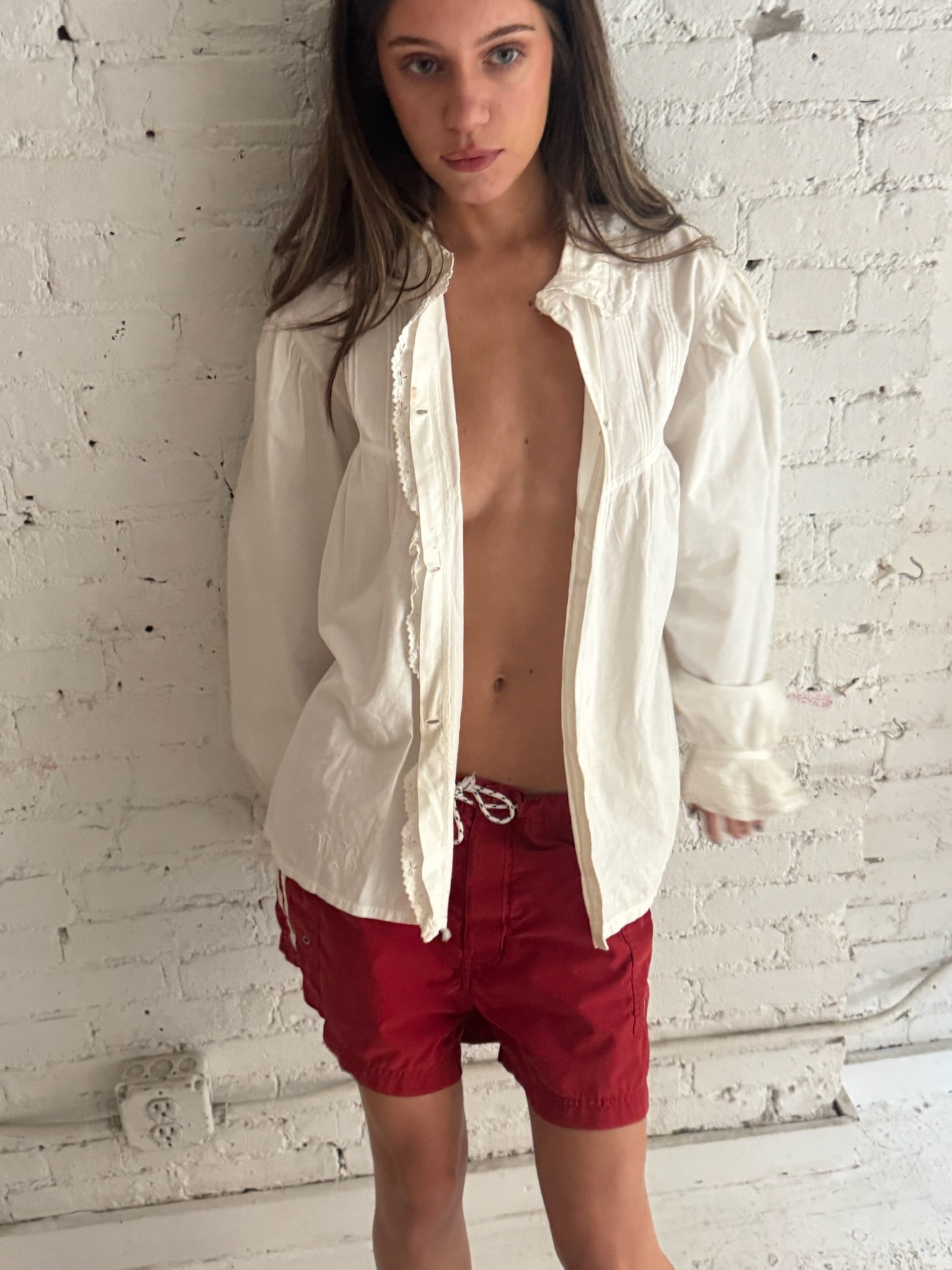 Vintage Antique Cotton Button Up