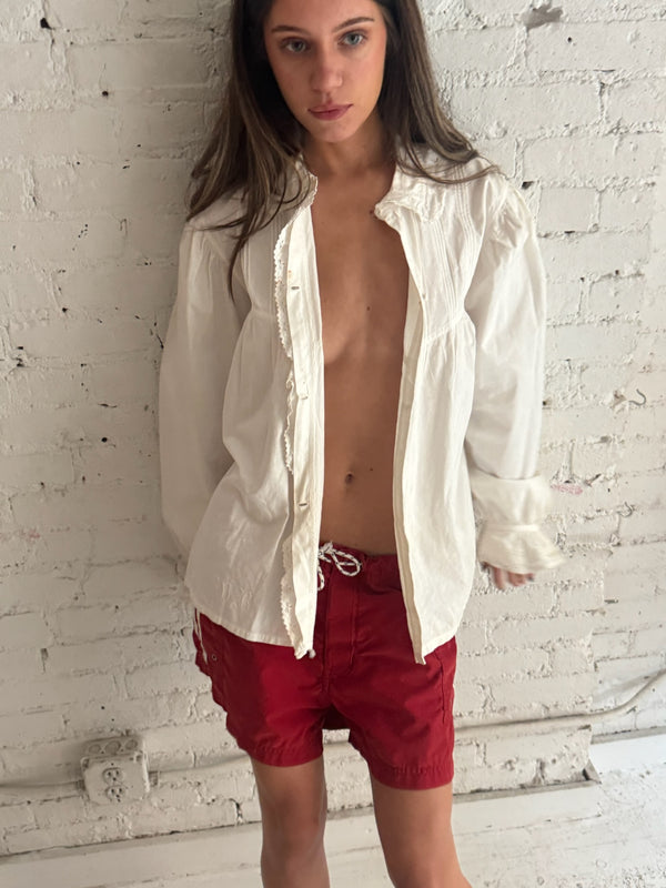 Vintage Antique Cotton Button Up