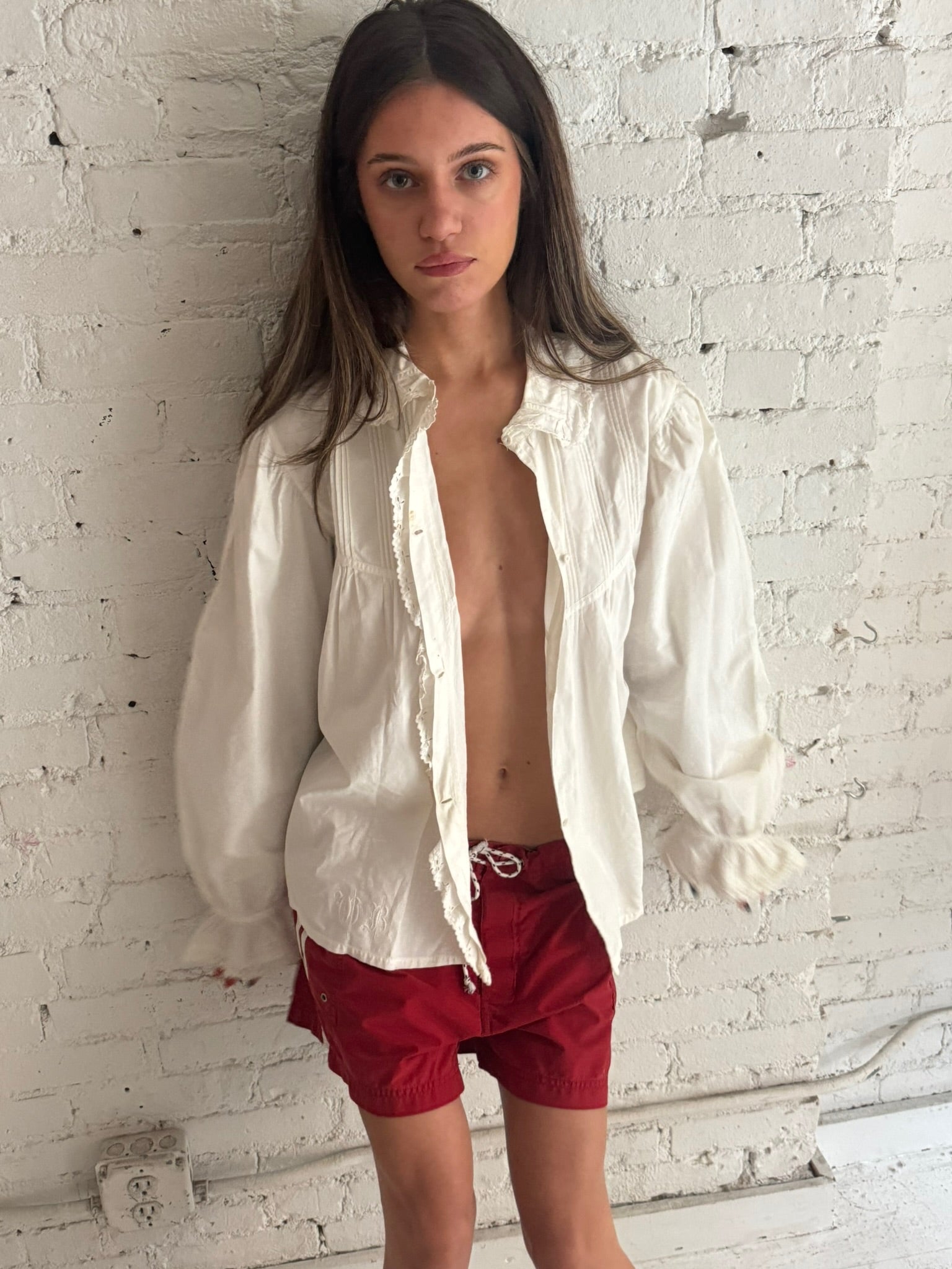 Vintage Antique Cotton Button Up