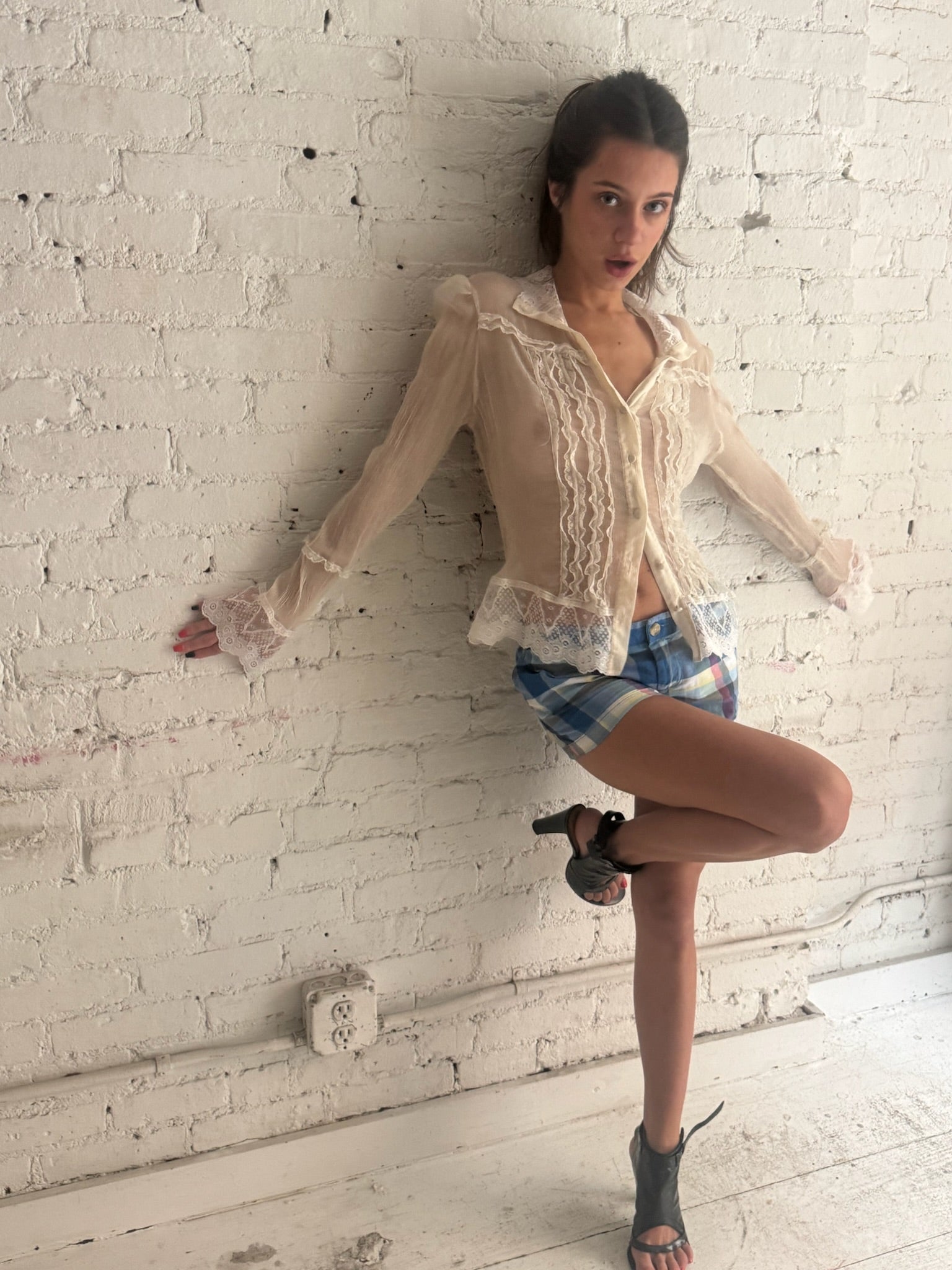 Vintage Lace Ruffle Top