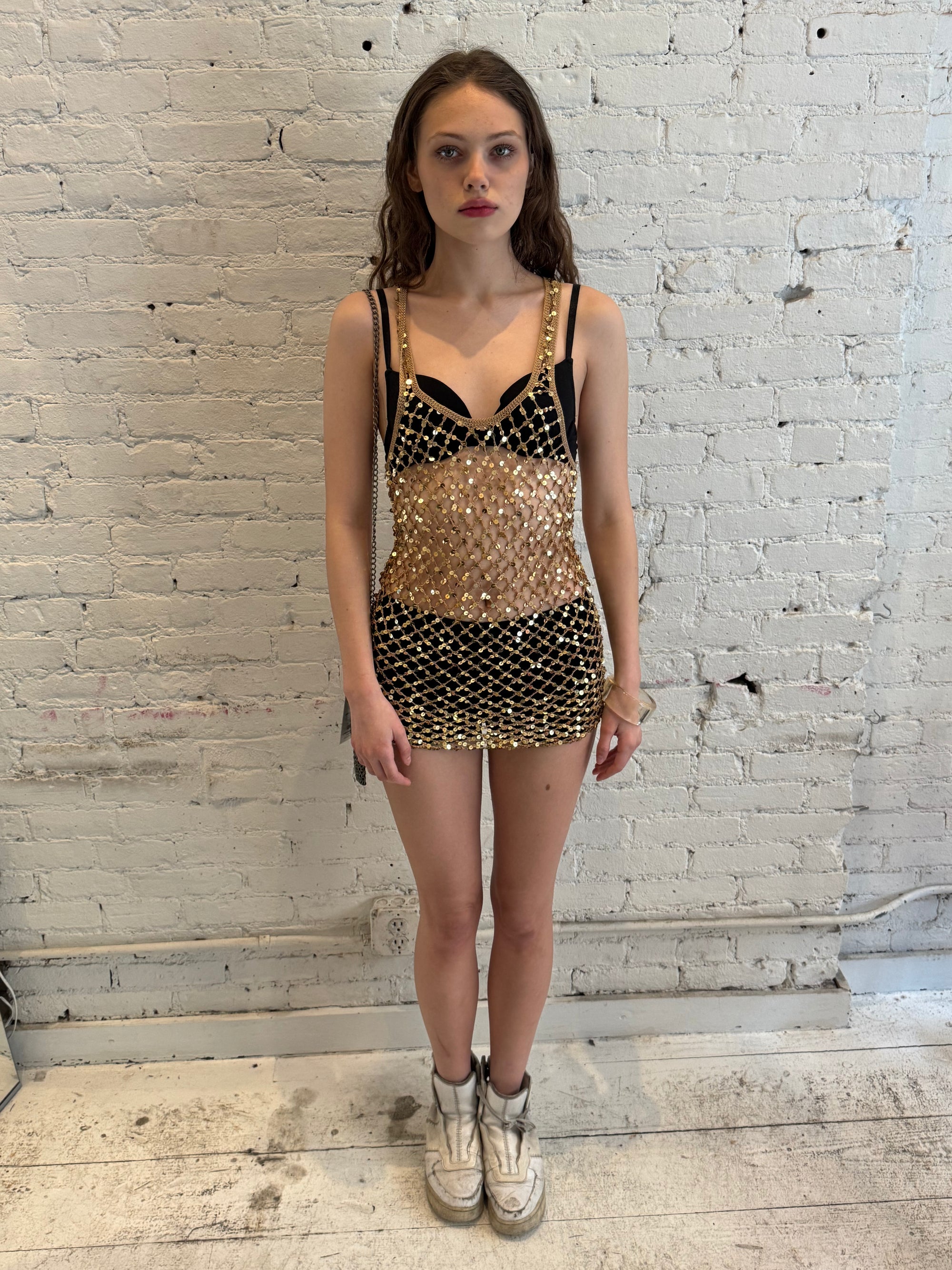 Vintage Gold Beaded Tank