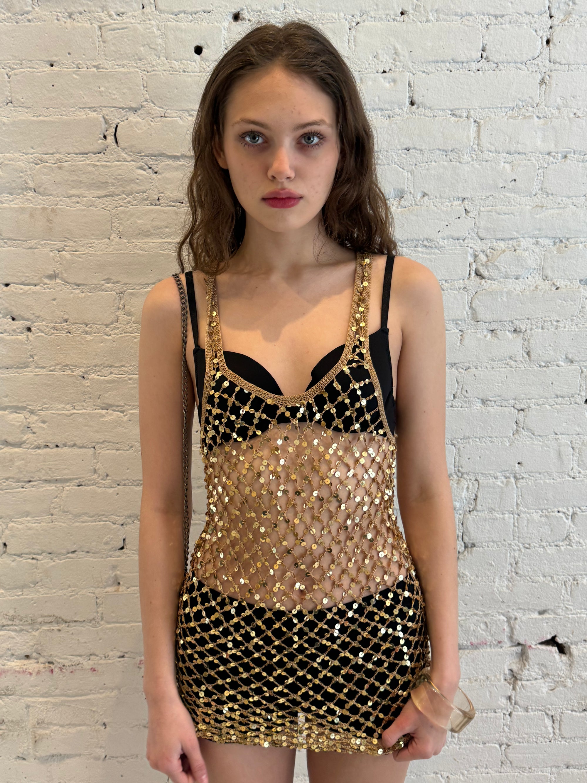 Vintage Gold Beaded Tank