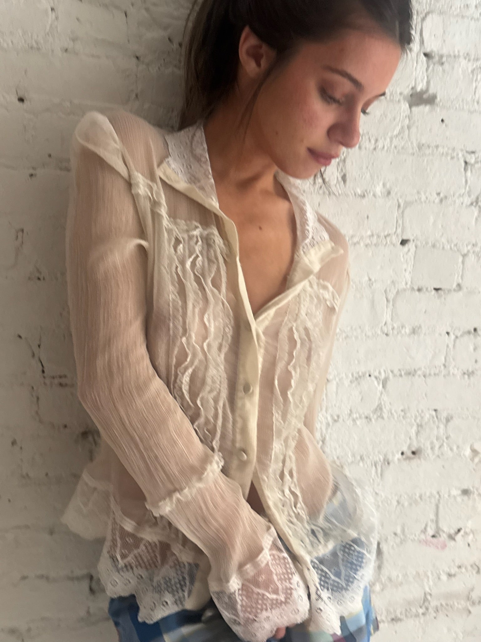 Vintage Lace Ruffle Top