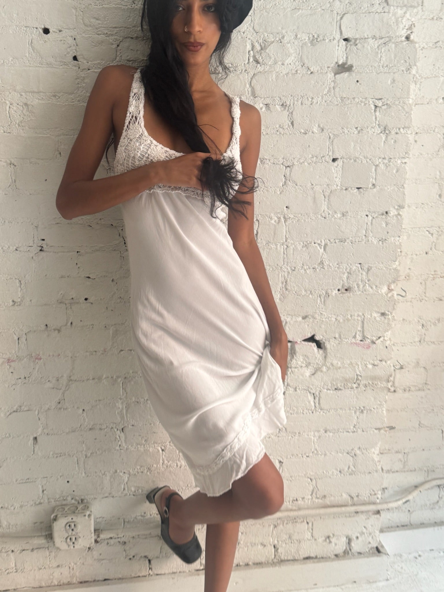 Vintage White Crochet Dress