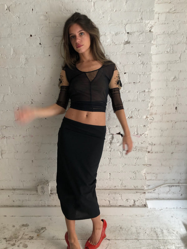 Vintage Black Tulle Top