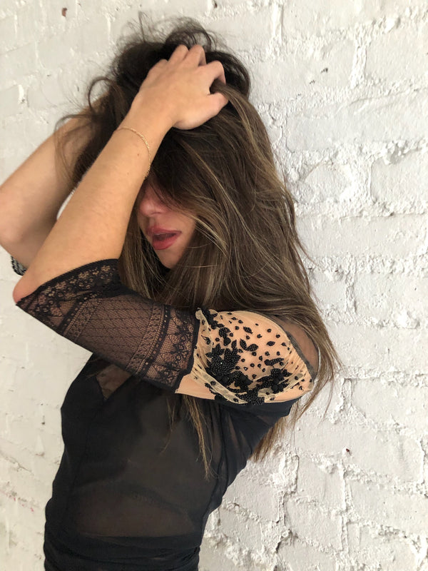 Vintage Black Tulle Top
