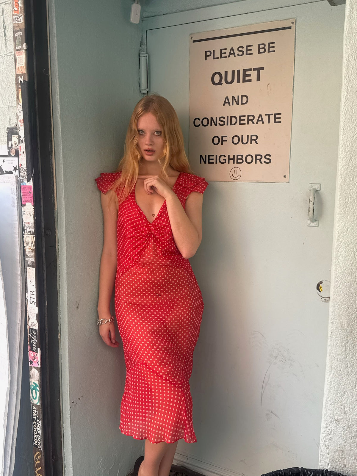 Lilia Dress - Red Polka Dot