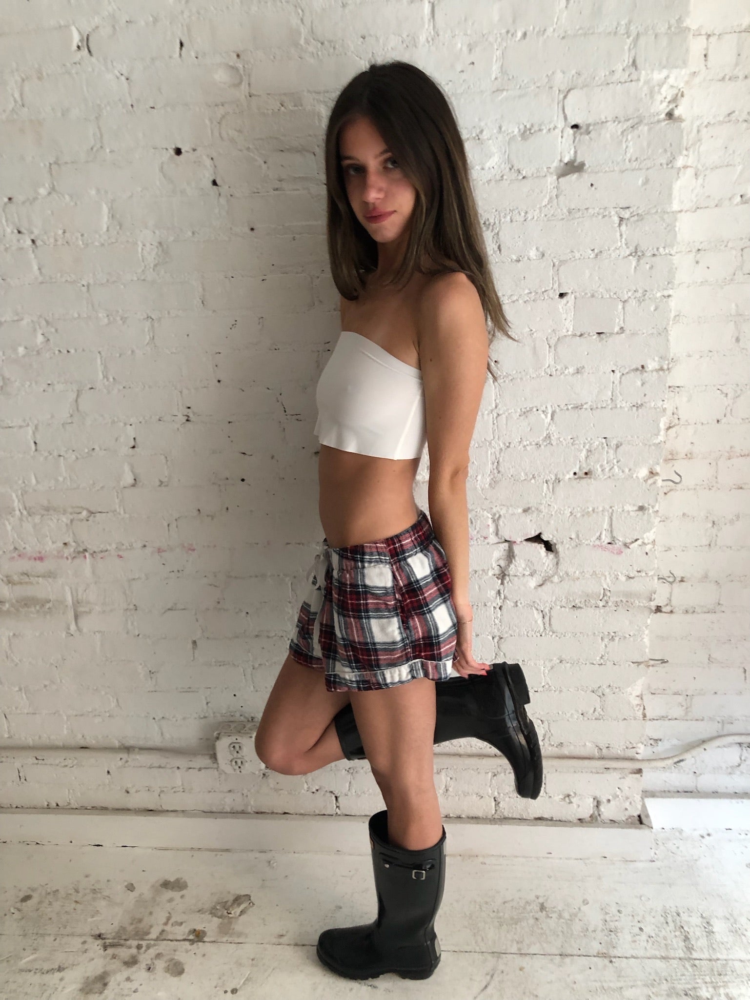 Vintage Red Plaid Shorts