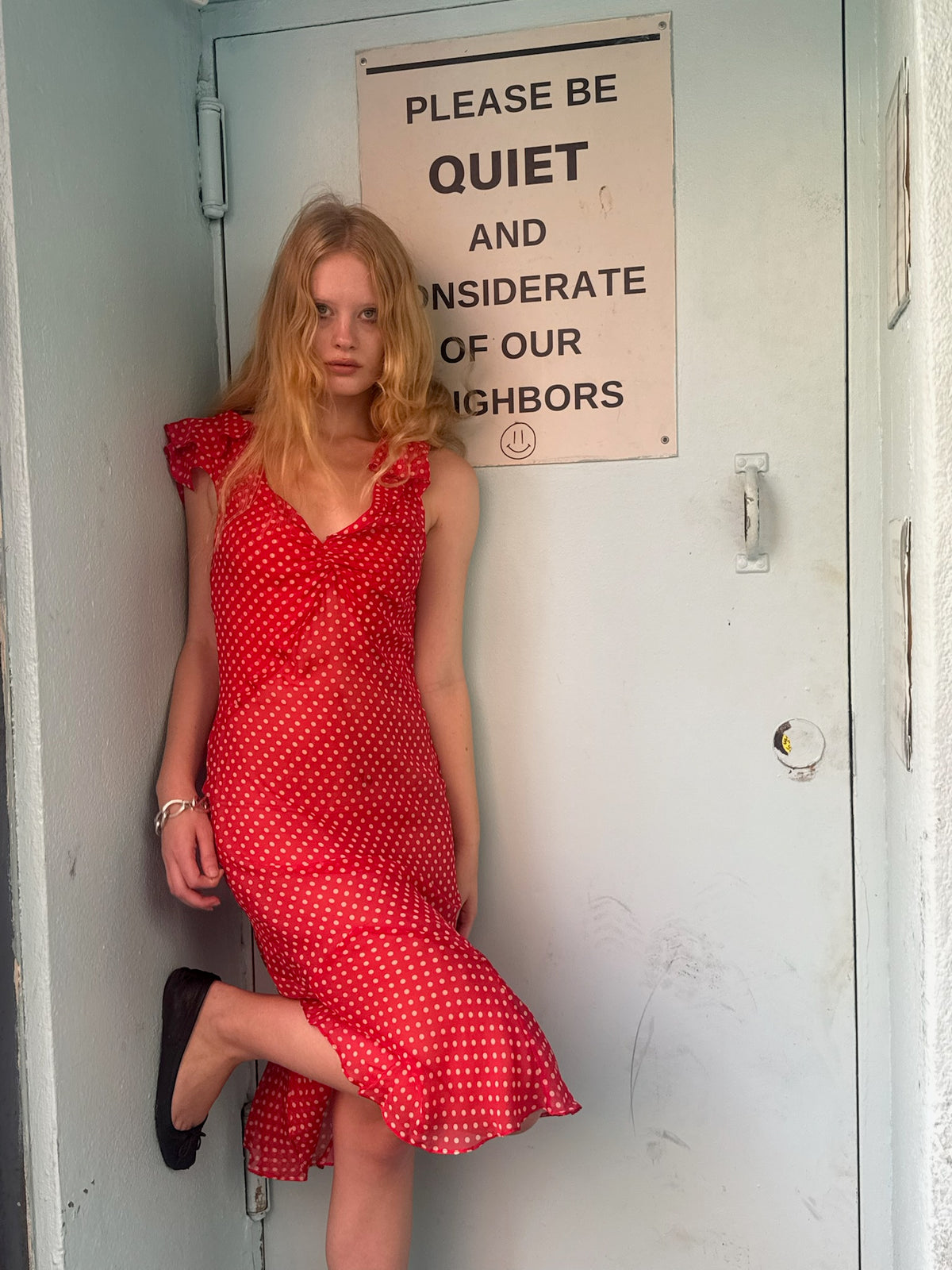 Lilia Dress - Red Polka Dot