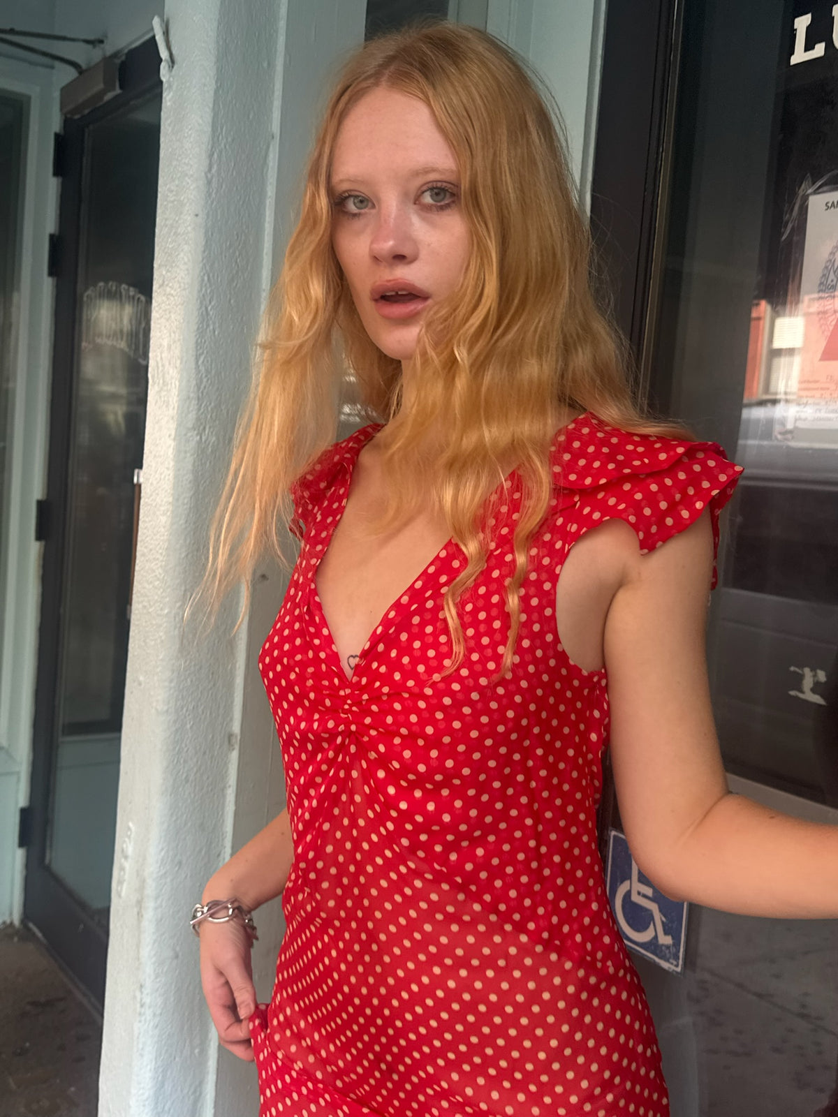 Lilia Dress - Red Polka Dot
